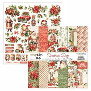 ScrapBoys Christmas Day paperset 12 vl+cut out elements 30,5cmx30,5cm