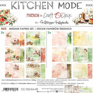 Craft O Clock Set of Mix Papers 20x20 cm Kitchen Mode