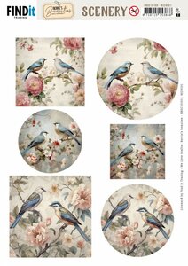 Scenery Push out - Berries Beauties - Bluebird Whispers