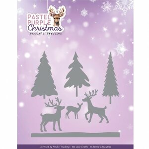 Dies - Berries Beauties - Pastel Purple Christmas - Pastel Deer