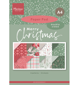 Marianne Design Paperpad Merry Christmas - A4  PK9217