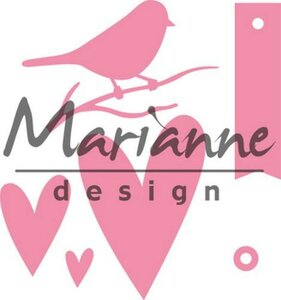 Marianne Design collectable giftwrapping - karin's birds hearts & tag COL1443